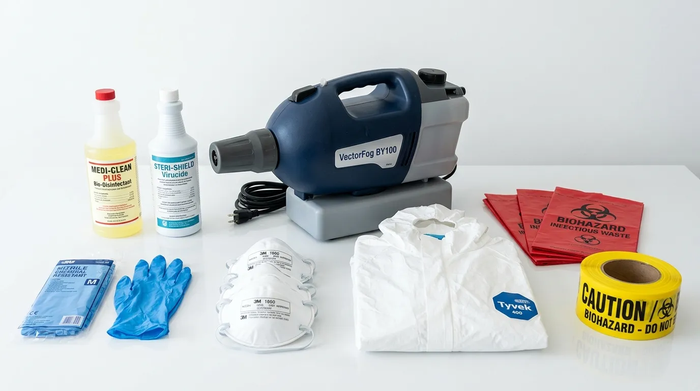 Professional biohazard remediation crew working in Merrifield